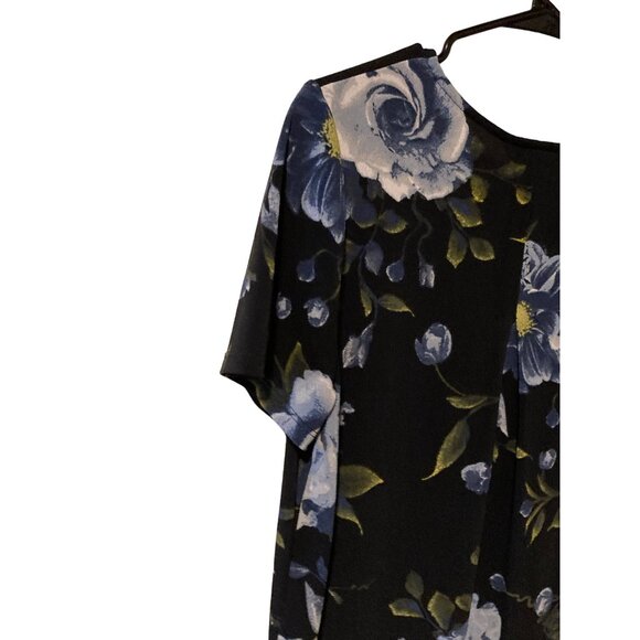 Christian Siriano Size Medium Womens Navy Blue Floral Print Dress #W-4-555-10 - Picture 7 of 7
